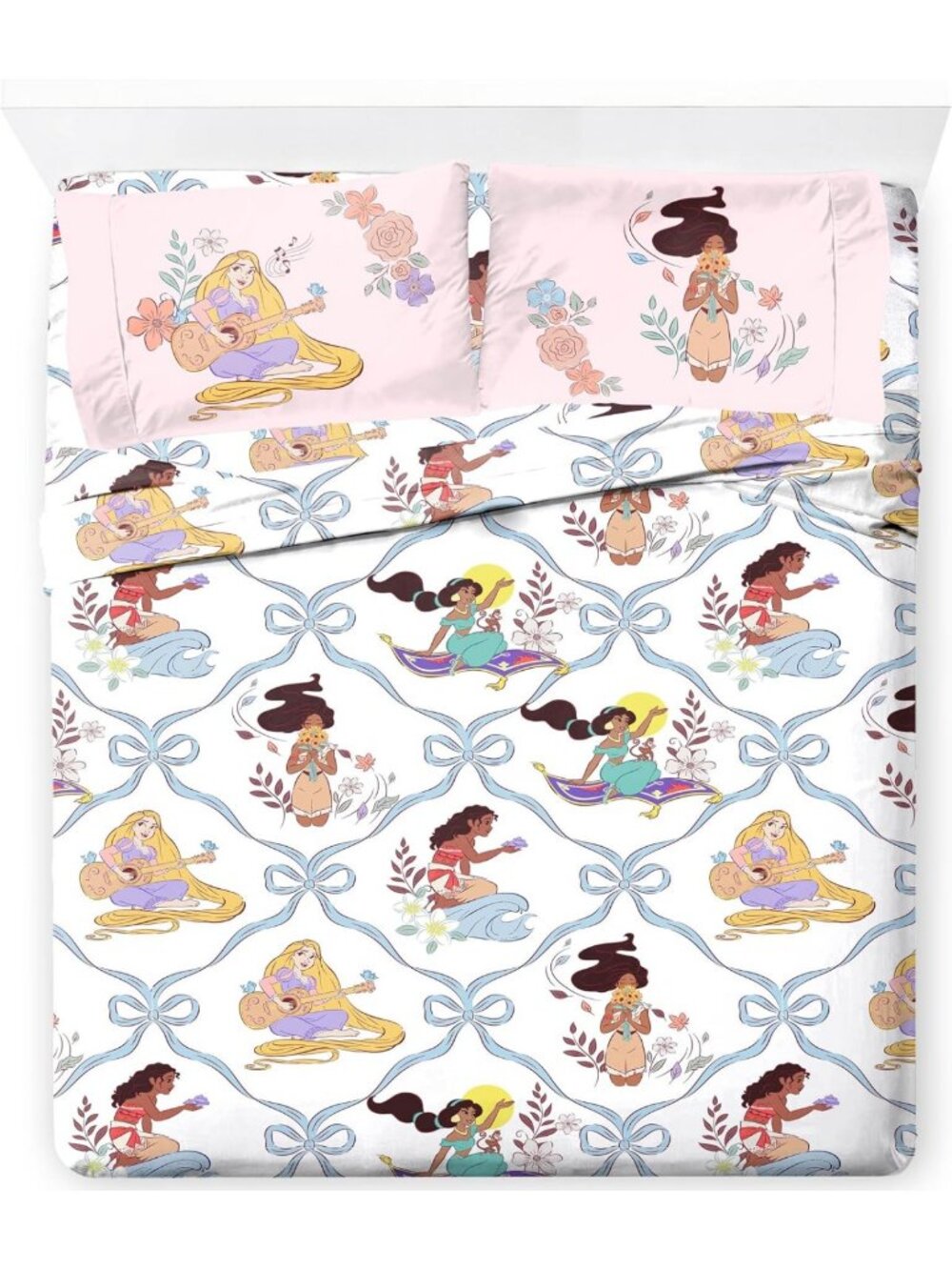 Ultra-Soft Disney Princess Kids Bedding Set - 4 Piece Full Sheet Set with